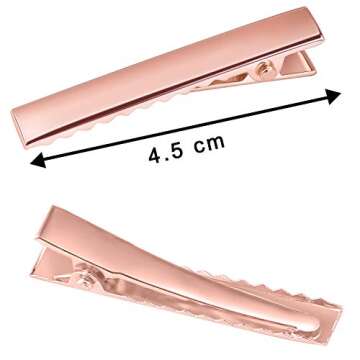 Elcoho 100 Pieces Hair Alligator Clips Metal Single Prong Duck Bill Hair Clips Flat Top with Teeth C...