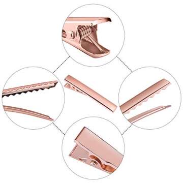 Elcoho 100 Pieces Metal Duck Bill Hair Clips for All Hair