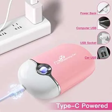Mlogiroa Portable Lash Fan - Rechargeable Mini Eyelash Dryer