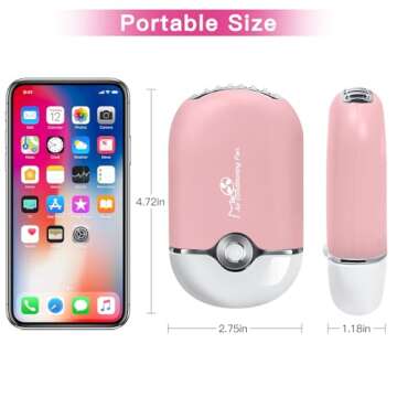 mlogiroa Lash Fan Mini Portable Eyelash Fan Handheld Lash Fan Dryer for Eyelash Extensions Rechargeable USB C Eyelash Dryer Air Cooling Blower Fan with Built in Sponge Lash Extension Application