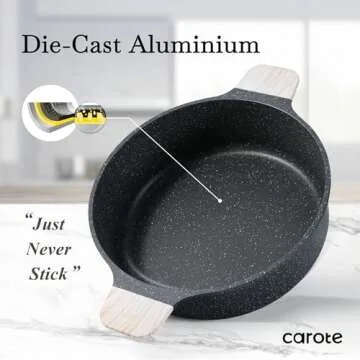 CAROTE Nonstick Pots and Pans Set, Cookware Set Induction Kitchen Cooking Set w/Stock pot & Saucepans, CLassic Black 13pcs