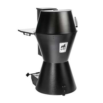 GRILLA OG Alpha Connect Pellet Grill Smoker with Round Design and Sliding Lid, Heavy-Duty Stainless ...