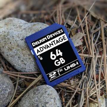 Delkin Devices 64GB Advantage SDXC Memory Card UHS-I (U3/V30) - High Speed SD Card 64GB for Cameras | Memory Cards for Cameras with 4K UHD, Full HD, Shock/Water/X-Ray Proof