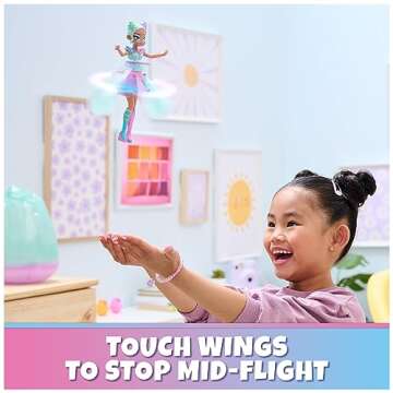 Crystal Flyers, Pastel Kawaii Doll Magical Flying Toy with Lights (Packaging May Vary), Kids Toys for Girls and Boys Ages 5 and up