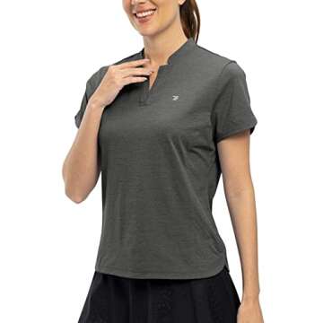 Rdruko Women's Golf Shirts Short Sleeve Dry Fit V Neck Tennis Tops Moisture Wicking Athletic Workout...