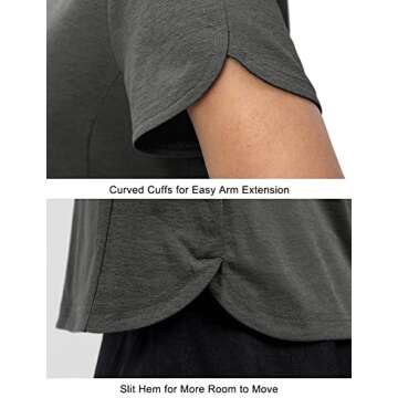 Rdruko Women's Golf Shirts Short Sleeve Dry Fit V Neck Tennis Tops Moisture Wicking Athletic Workout Polo T Shirts UPF 50+, Cement Gray, M