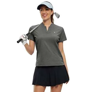 Rdruko Women's Golf Shirt UPF 50% V-Neck Fitness Tee