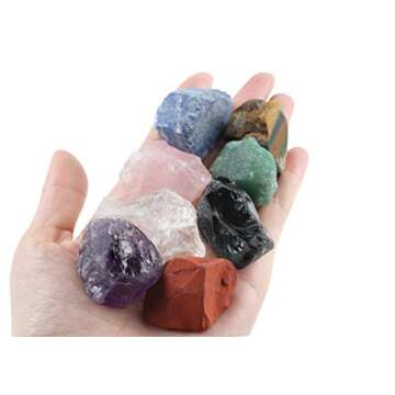 vuUUuv Chakra Stones Set - Natural Rough Stones for Healing Meditation and Chakra Balance