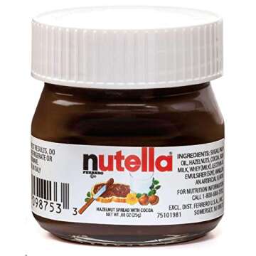 Nutella Hazelnut Spread with Cocoa Glass Jar - 0.88 Ounce, 64 per case