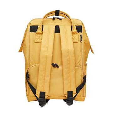 Kah&Kee Polyester Travel Backpack | Stylish Anti-theft School Laptop Bag (Yellow)