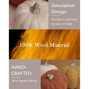 White Wool Pumpkin Decor Set for Fall Halloween Weddings