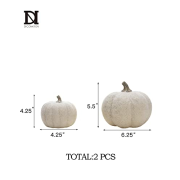 White Wool Pumpkin Decor Set for Fall Halloween Weddings