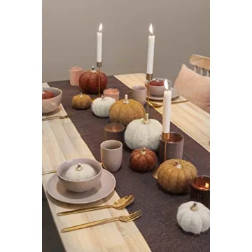 White Wool Pumpkin Decor Set for Fall Halloween Weddings