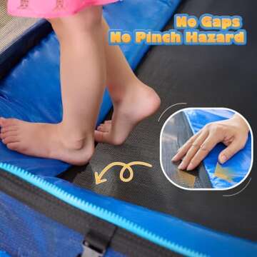 CalmMax 6FT Kids Trampoline with Swing and Horizontal Bar, Rectangle Toddler Trampoline with Enclosure Safety Net, ASTM Approved- Outdoor/Indoor Trampoline for Kids, Toddlers & Baby