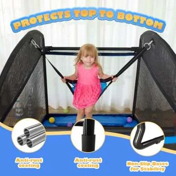 CalmMax 6FT Kids Trampoline with Swing and Bar