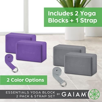 Gaiam Yoga Block & Strap Combo for Enhanced Practices