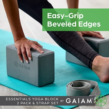 Gaiam Yoga Block & Strap Combo for Enhanced Practices