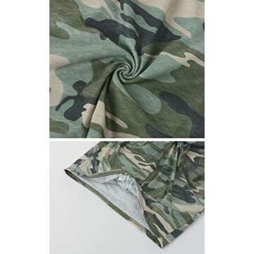 HZSONNE Women's Casual Sleeveless Twist Front Tie Knot Army Green Camouflag Printed Tunic Tops Bodycon S-Line Mini Wrap Dress (Small)