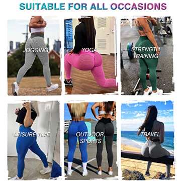 AIMILIA Women's Ruched Butt Lifting Leggings High Waisted Yoga Pants Tummy Control Workout Textured Booty Tights Gray