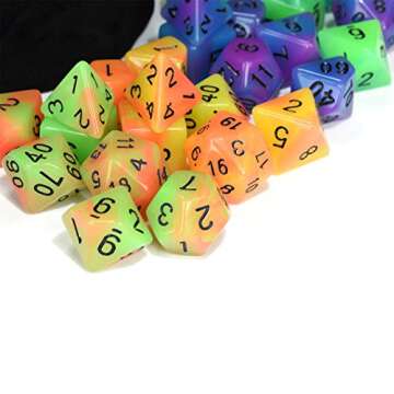 Glow in the Dark Dice Set 35 Pieces for RPG Games