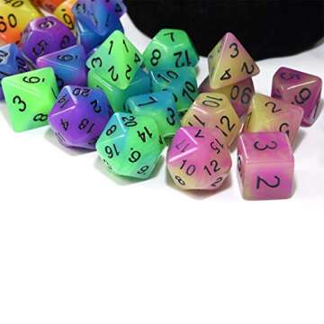 Glow in the Dark Dice Set 35 Pieces for RPG Games