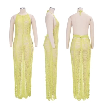 Women Sexy Swimsuit Cover Ups Halter Backless Maxi Dress