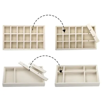 Stackable Velvet Jewelry Organizer - Elsjoy Set of 8