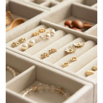 Stackable Velvet Jewelry Organizer - Elsjoy Set of 8