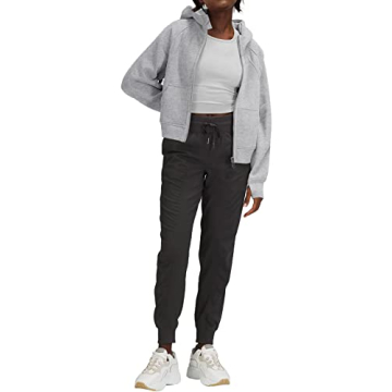 LASLULU Womens Fuzzy Cropped Hoodies Sport Athletic Zip Up Hoodie Stand Collar Sweater Fleece Lined Sweatshirt Long Sleeve Pullover Tops Pockets(Light Grey-X-Large)