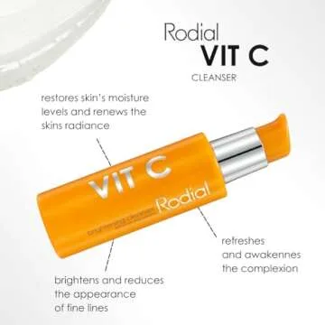 Rodial Vit C Brightening Cleanser 4.6 fl. oz, Intensive Daily Gel Facial Cleanser with Vitamin C and Glycolic and Lactic Acids for Smoothing Fine Lines, Firming and Toning Face Cleanser