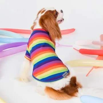 Fitwarm Rainbow Striped Dog Shirt 3 Pack for Small Pets