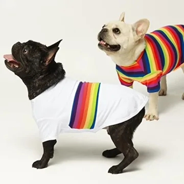 Fitwarm Rainbow Striped Dog Shirt 3 Pack for Small Pets