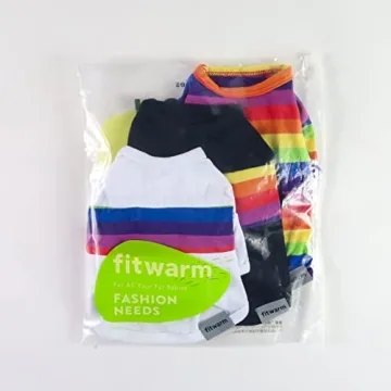 Fitwarm Rainbow Striped Dog Shirt 3 Pack for Small Pets