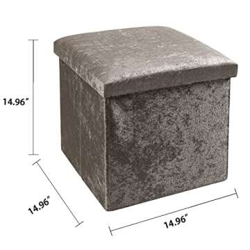 Versatile 15" Folding Ottoman Cube, Stylish Storage and Seating