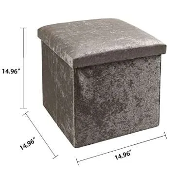 Versatile 15" Folding Ottoman Cube, Stylish Storage and Seating