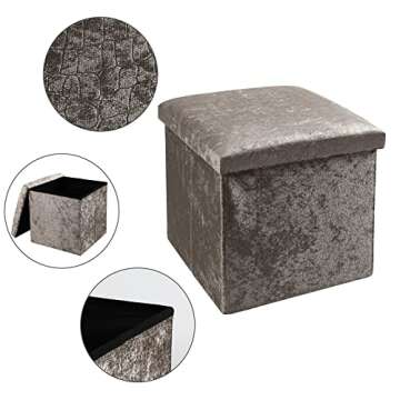 Versatile 15" Folding Ottoman Cube, Stylish Storage and Seating