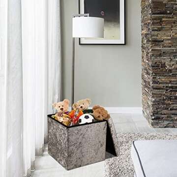 Versatile 15" Folding Ottoman Cube, Stylish Storage and Seating