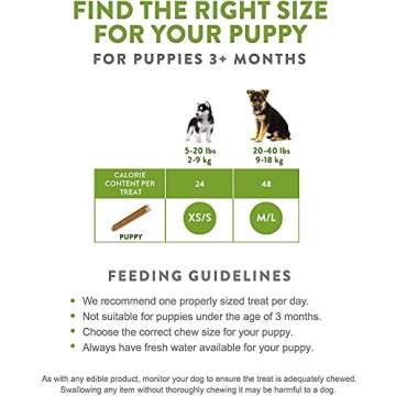 Whimzees 3 Pack of Puppy Daily Dental Treats, 14 Sticks Each, for Extra Small to Small Puppies