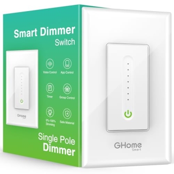 GHome Smart Dimmer Switch with Alexa & Google Home, 0%-100% Dimming, Neutral Wire Required, UL Certi...
