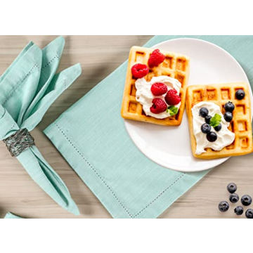 Premium Cotton Textured Dinner Napkins - Set of 6 Oversized Napkins