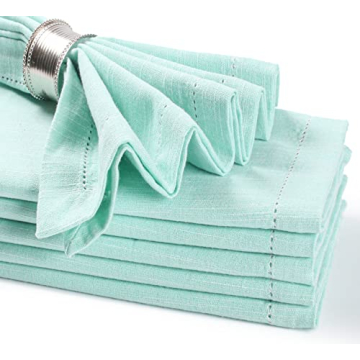 Premium Cotton Textured Dinner Napkins - Set of 6 Oversized Napkins