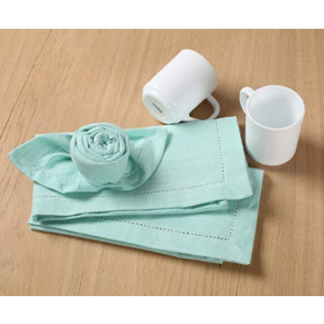 Premium Cotton Textured Dinner Napkins - Set of 6 Oversized Napkins