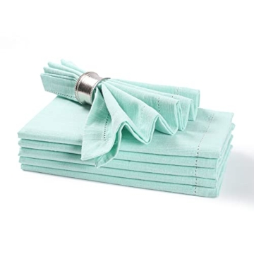 Premium Cotton Textured Dinner Napkins - Set of 6 Oversized Napkins