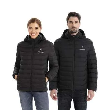 Venustas Unisex Heated Jacket with Battery, Heated Coat for Women and Men with Detachable Hood