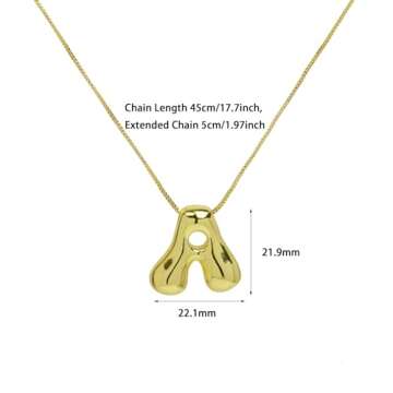 Stylish Bubble Letter Necklace for Women - Personalized Charm