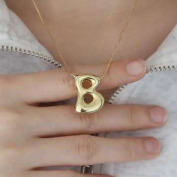 Stylish Bubble Letter Necklace for Women - Personalized Charm