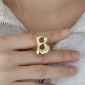 Stylish Bubble Letter Necklace for Women - Personalized Charm