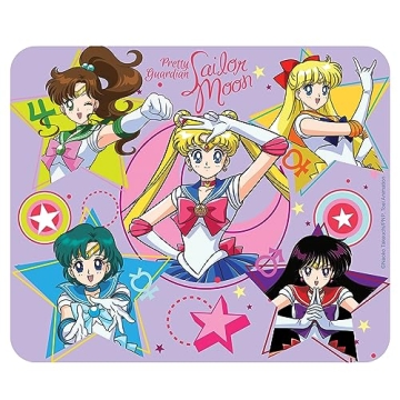 ABYSTYLE Sailor Moon Soft Mouse Mat - Sailor Warriors Design, Pink, High Quality