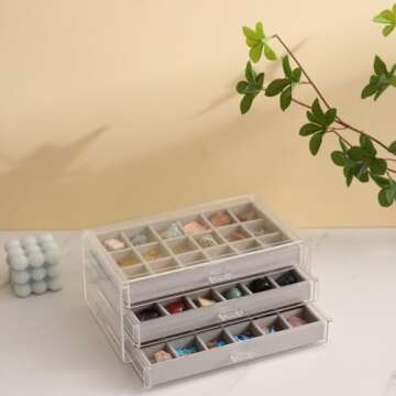 Stylish CLUQMEIK Acrylic Display Case for Rock Collections