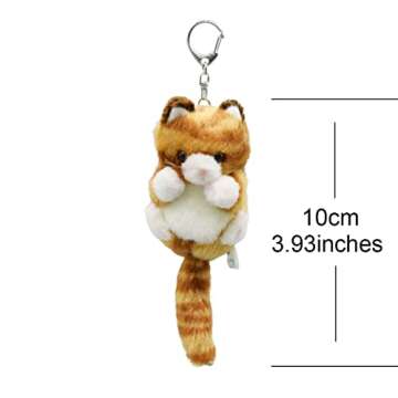 Holzlrgus Mini Plush Orange Cat Stuffed Animal Keychain for Kids Bag, Purse, Backpack, Handbag